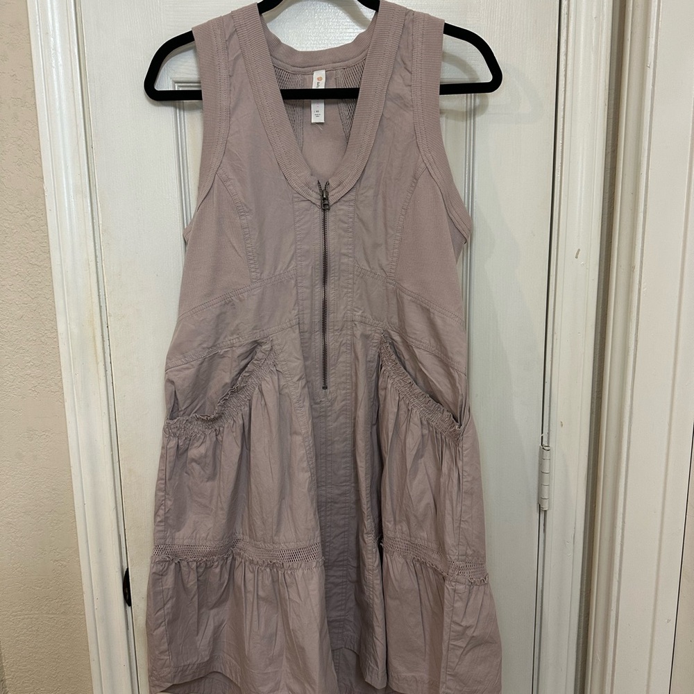 Casual Sleeveless Mini Dress - Gray